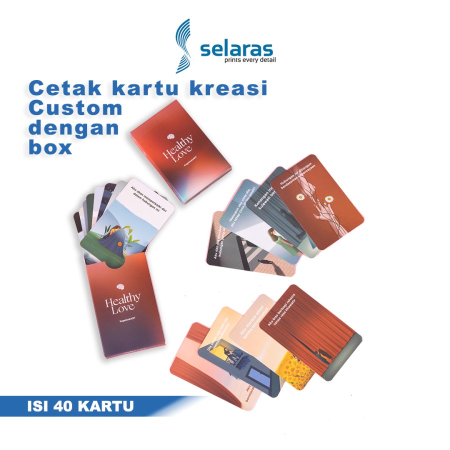 Cetak Kartu Kreasi Custom dengan Box di Selaras Printing Kartu Remi Kartu Kuartet