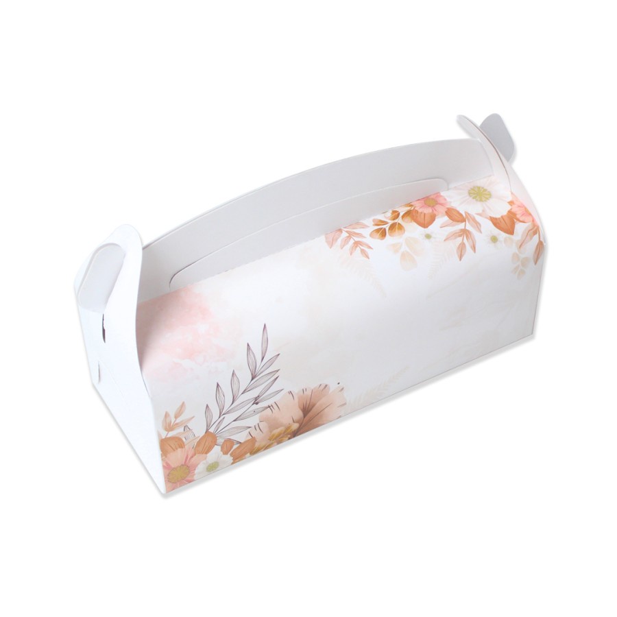 

10 pcs box jinjing peachy fleur packaging hampers lebaran ukuran 24x10x7cm gable box ivory kemasan kue keri idul fitri
