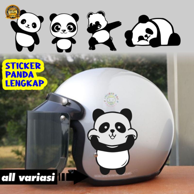 Stiker panda lengkap cutting sticker PANDA laptop kacamobil helm motor all variasi