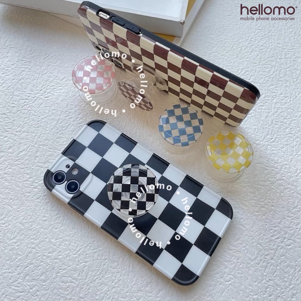 Griptok Transparan Socket Phone Holder Motif Kotak Stand Hp Universal