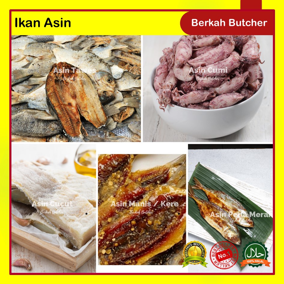 Ikan Asin, Cumi Asin, Jambal Roti, Peda Merah, Sepat, Teri Jengki, Tawes, Kere, Lapan - Berkah Butcher