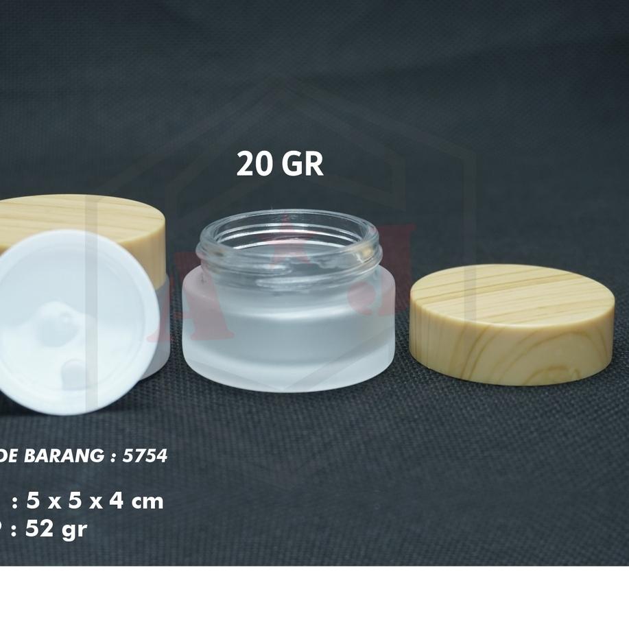 Pot Cream/Pot Kaca Kosmetik Kosong Tutup Kayu 5/10/15/20/30/50 Gram/Yk