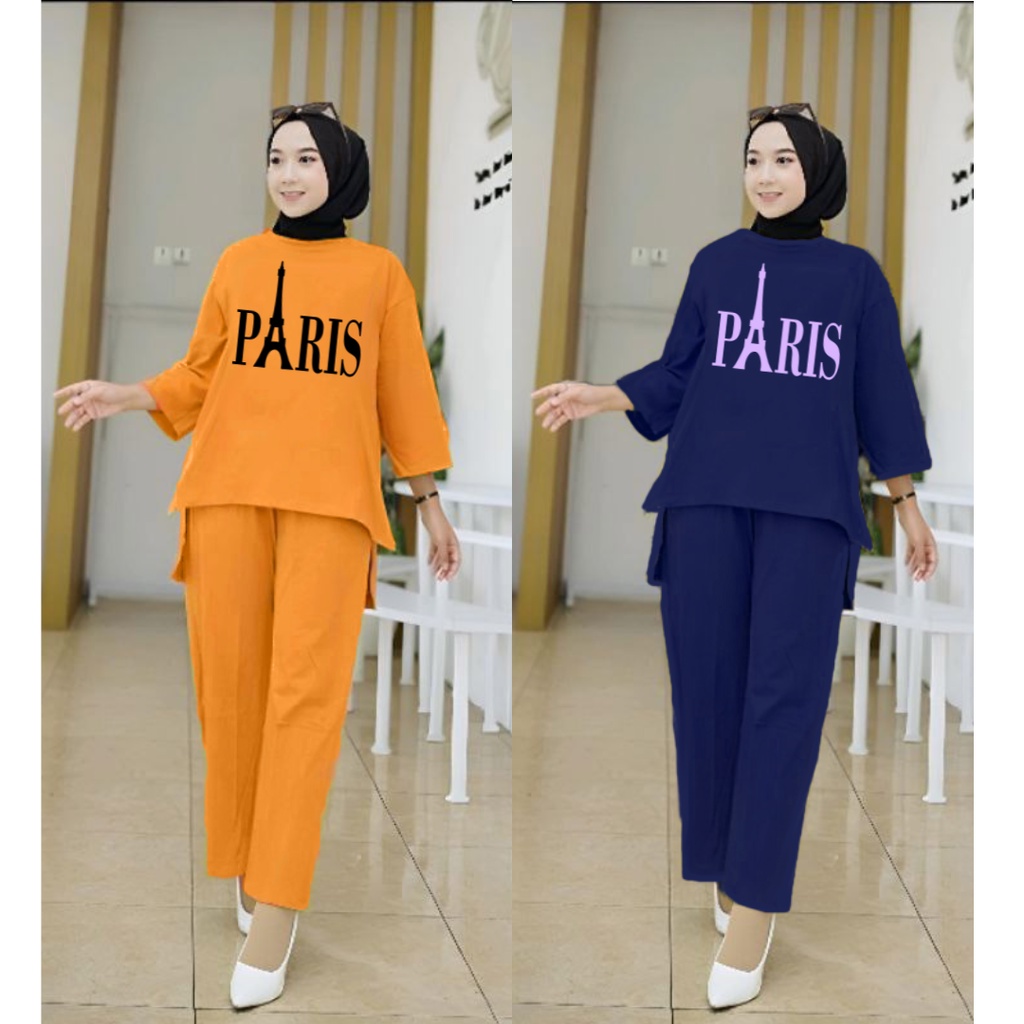 Setelan Tunik Muslim Paris / Blouse Wanita