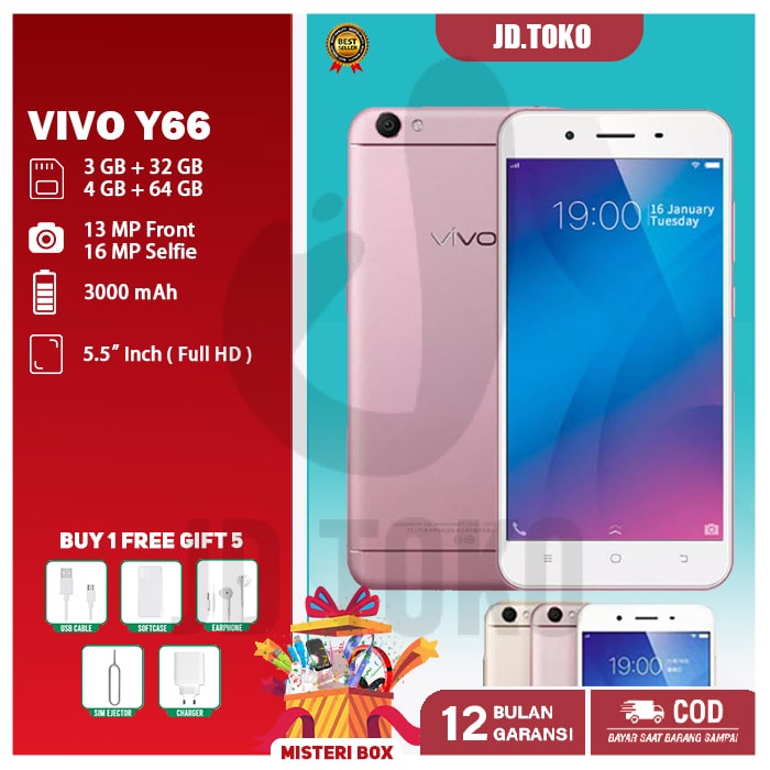 Vivo Y66 Ram 4+64GB Original Garansi Dual Sim grosir