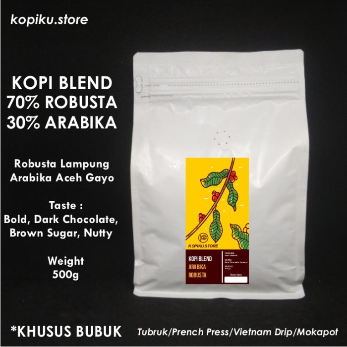 

[TERJANGKAU] Kopi Blend 70% Robusta + 30% Arabika - 500g (Biji / Bubuk) - Biji Kopi