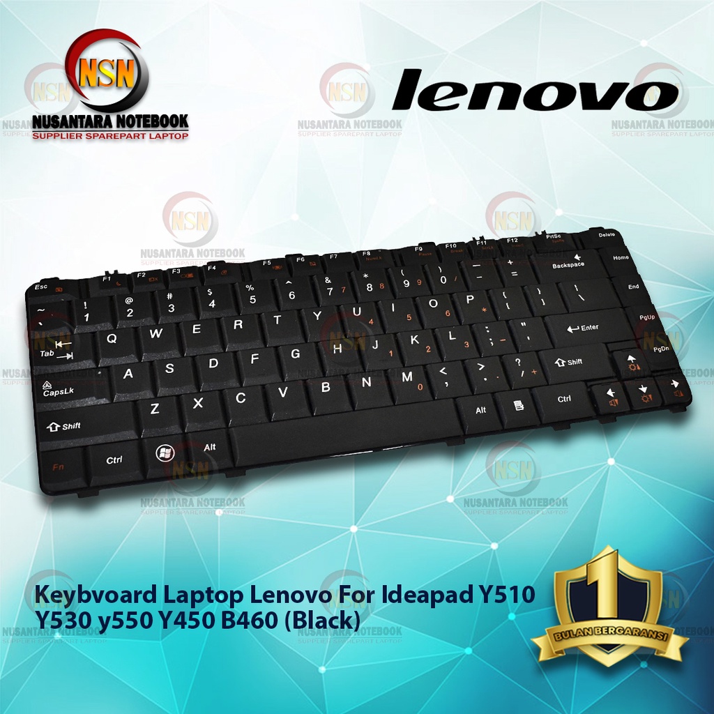 Keyboard Laptop Lenovo ideapad Y510 Y530 y550 Y450 B460 BLACK