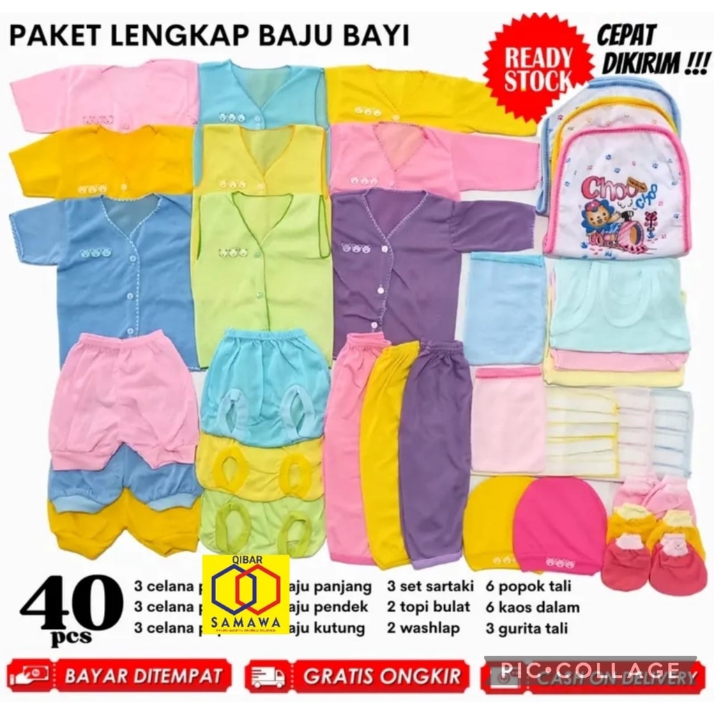 40 pcs Perlengkapan Bayi Baru Lahir Paket Hemat Ekonomis