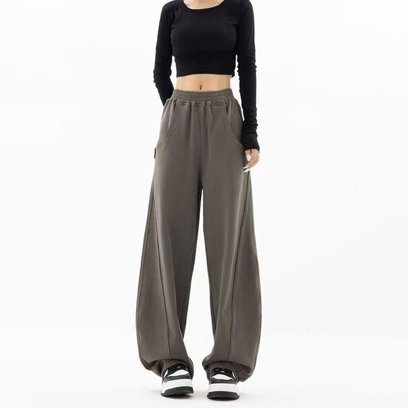 Celana Highwaist Wanita Polos Hitam Casual Beggy Pants