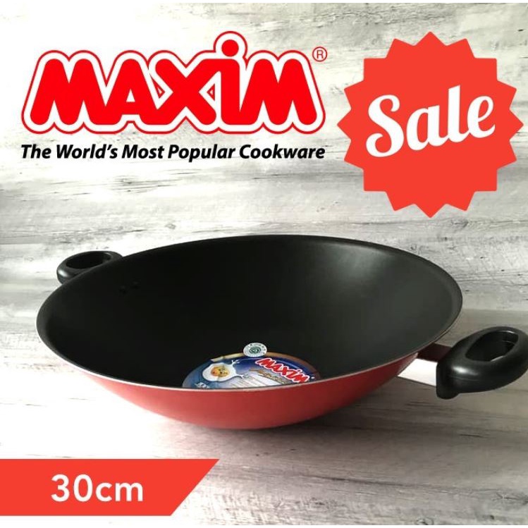 Maxim Valentino Wok Teflon 30 cm Wajan Penggorengan