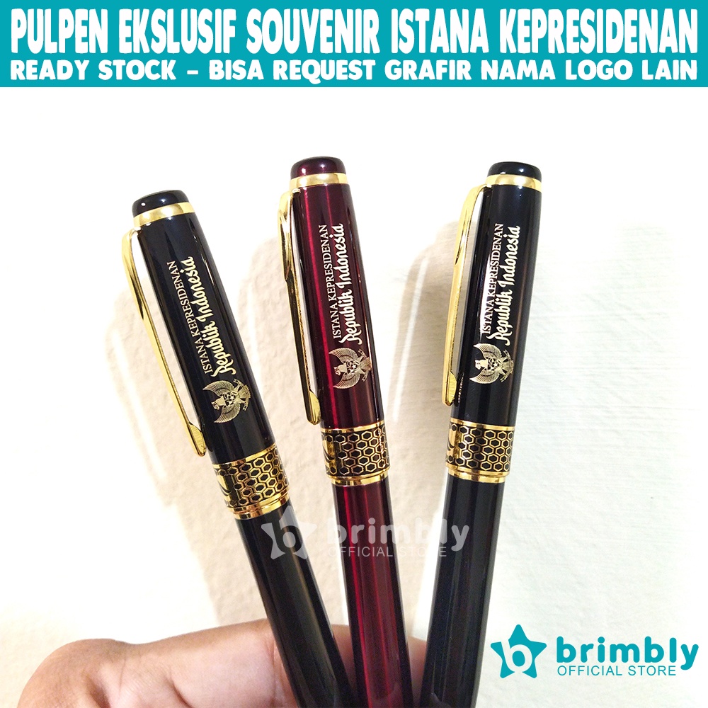 

Ready Brimbly Custom Grafir Pulpen ekslusif + grafir Logo istana Kepresidenan pulpen souvenir istana