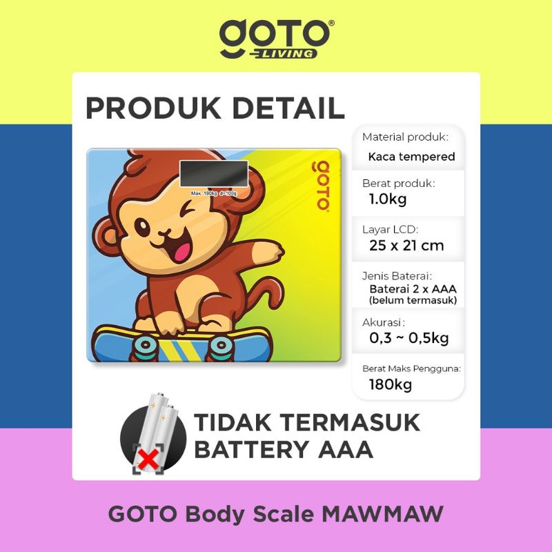 Hot Deals Timbangan Badan Digital Character Mawmaw Goto
