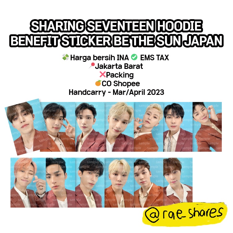 SHARING SEVENTEEN HOODIE BE THE SUN JAPAN BENEFIT STICKER