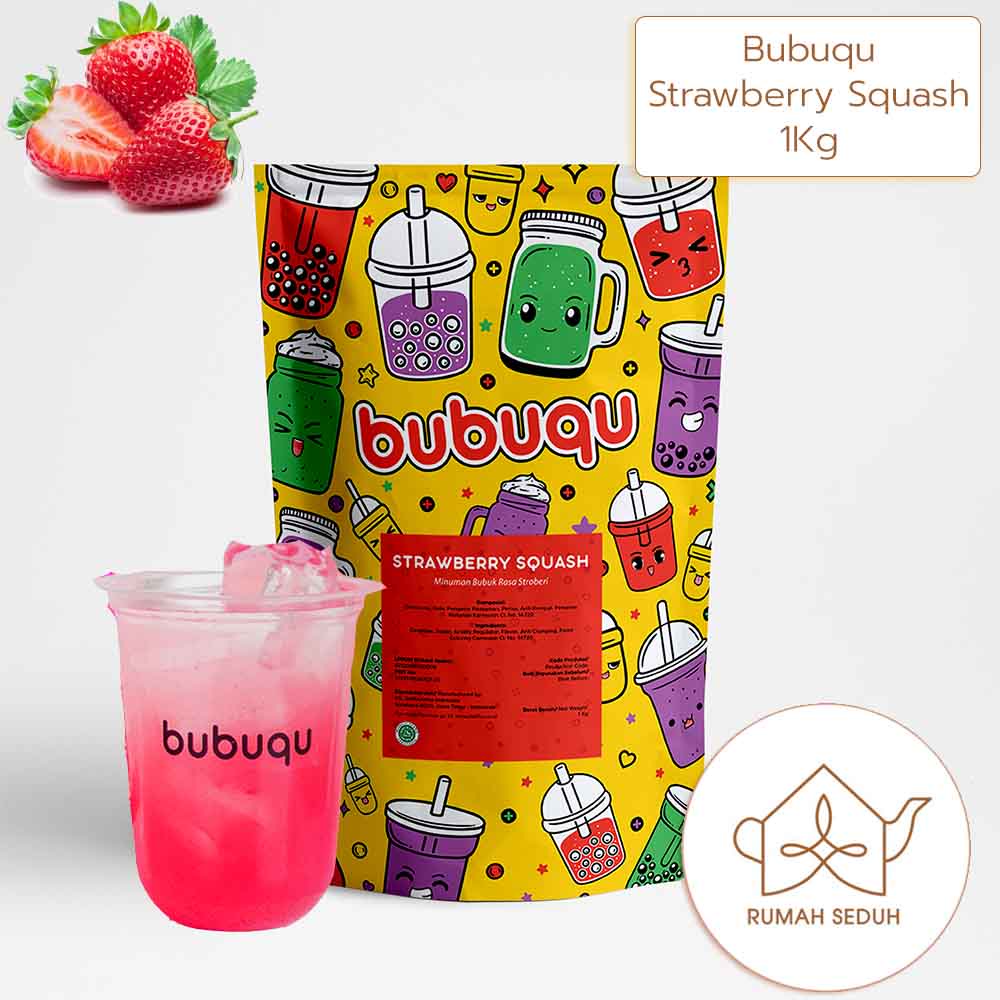 

1kg Bubuqu Strawberry Powder Drink - Bubuk Minuman Buah Strawberry