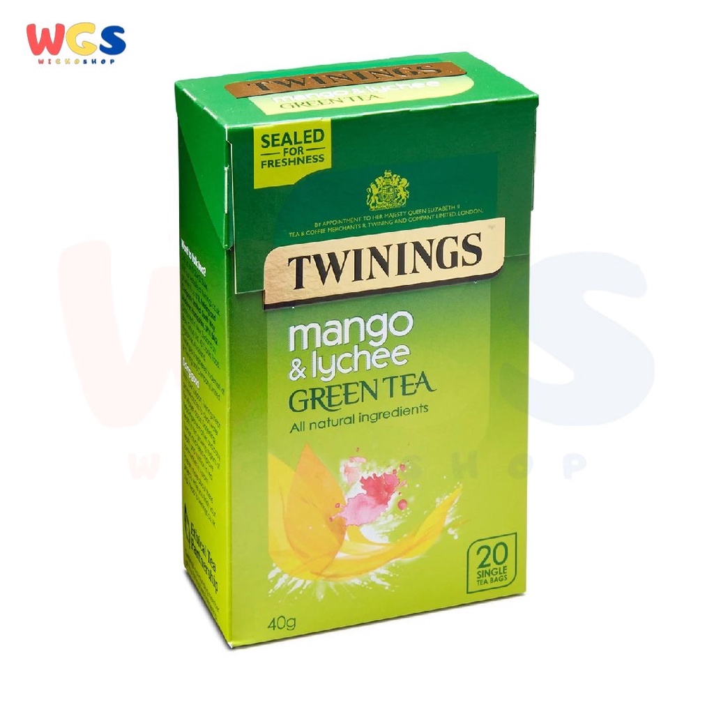 Twinings Mango &amp; Lychee Green Tea All Natural Ingredients 20s x 2g