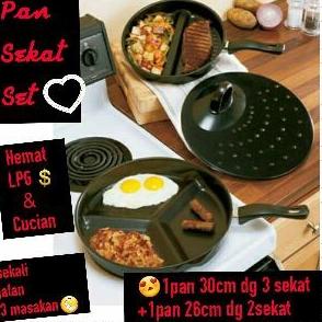 TERMURAH DIVIDE WONDER PAN SET AS SEEN ON TV / wajan Panci Panggang goreng 3 sisi sekat kekinian jam