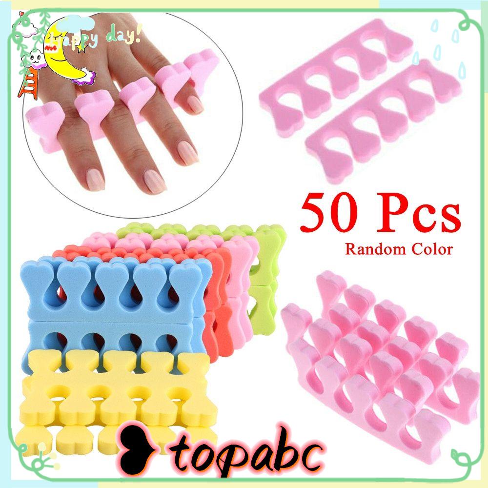 Top 50Pcs Warna Random Pemisah Jari Jari Jari Jari Kecantikan Pedicure Busa Spons Lembut