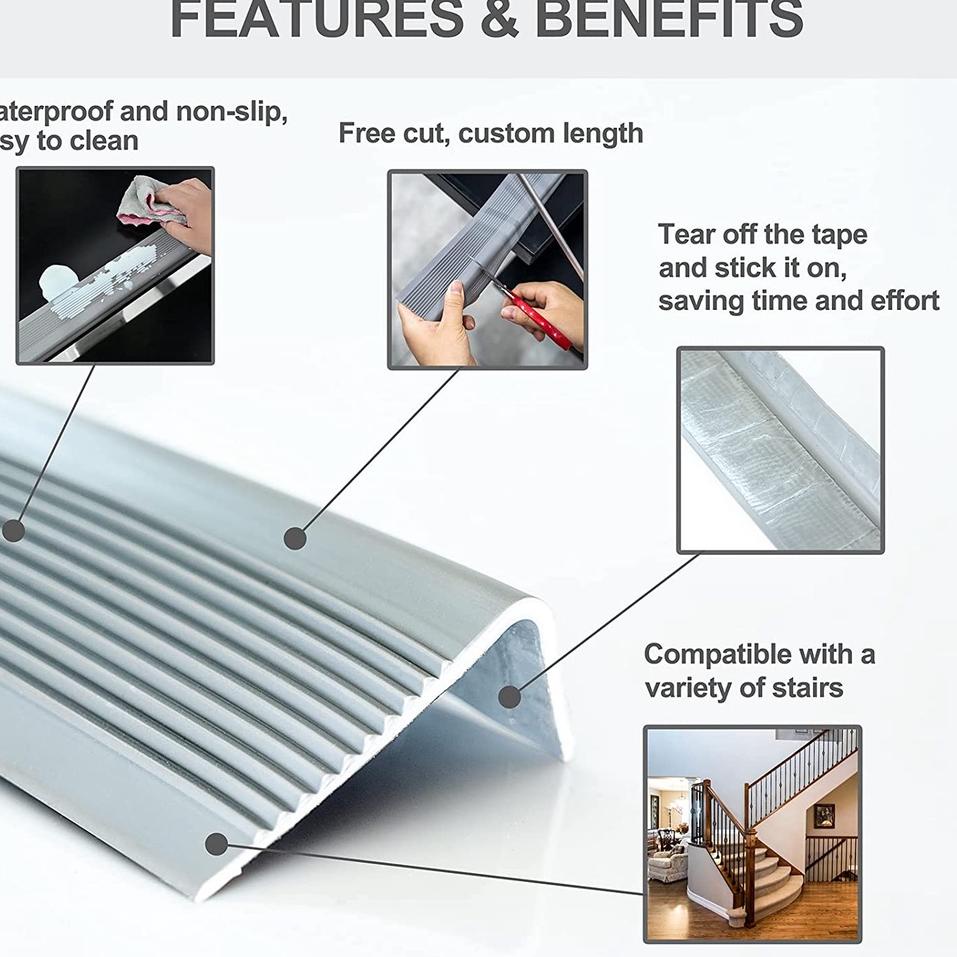 4X5 () TER! List PVC / List Tangga / List Siku/List Siku L PVC Step Nosing Tangga PVC 2.4m/Lis Siku/
