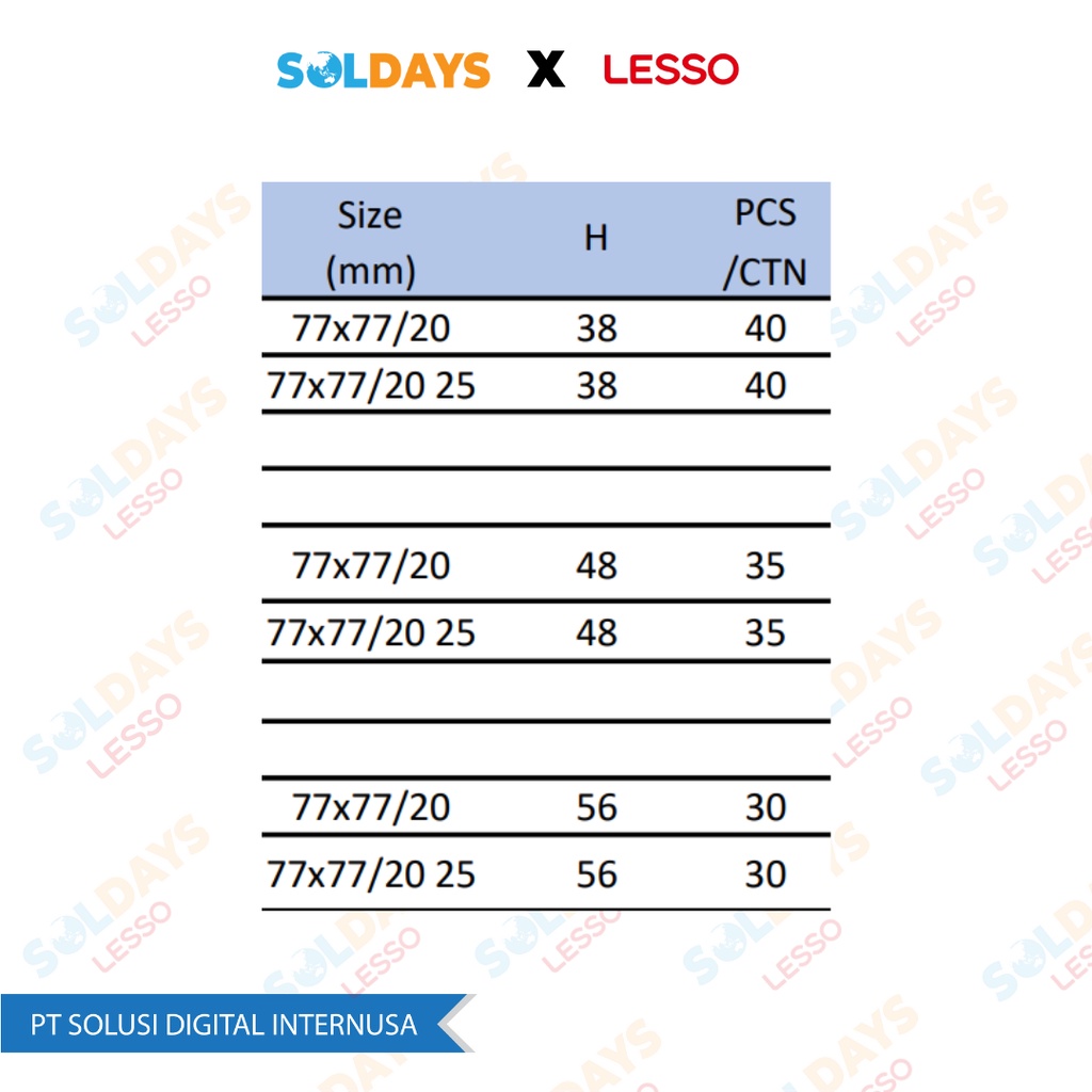 LESSO Gang Box (With Active Foot Concealed Installation) 77x77/20 - 70