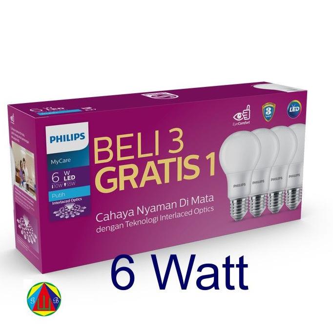 Lampu Philips LED 6 WATT Philips MultiPack Paket