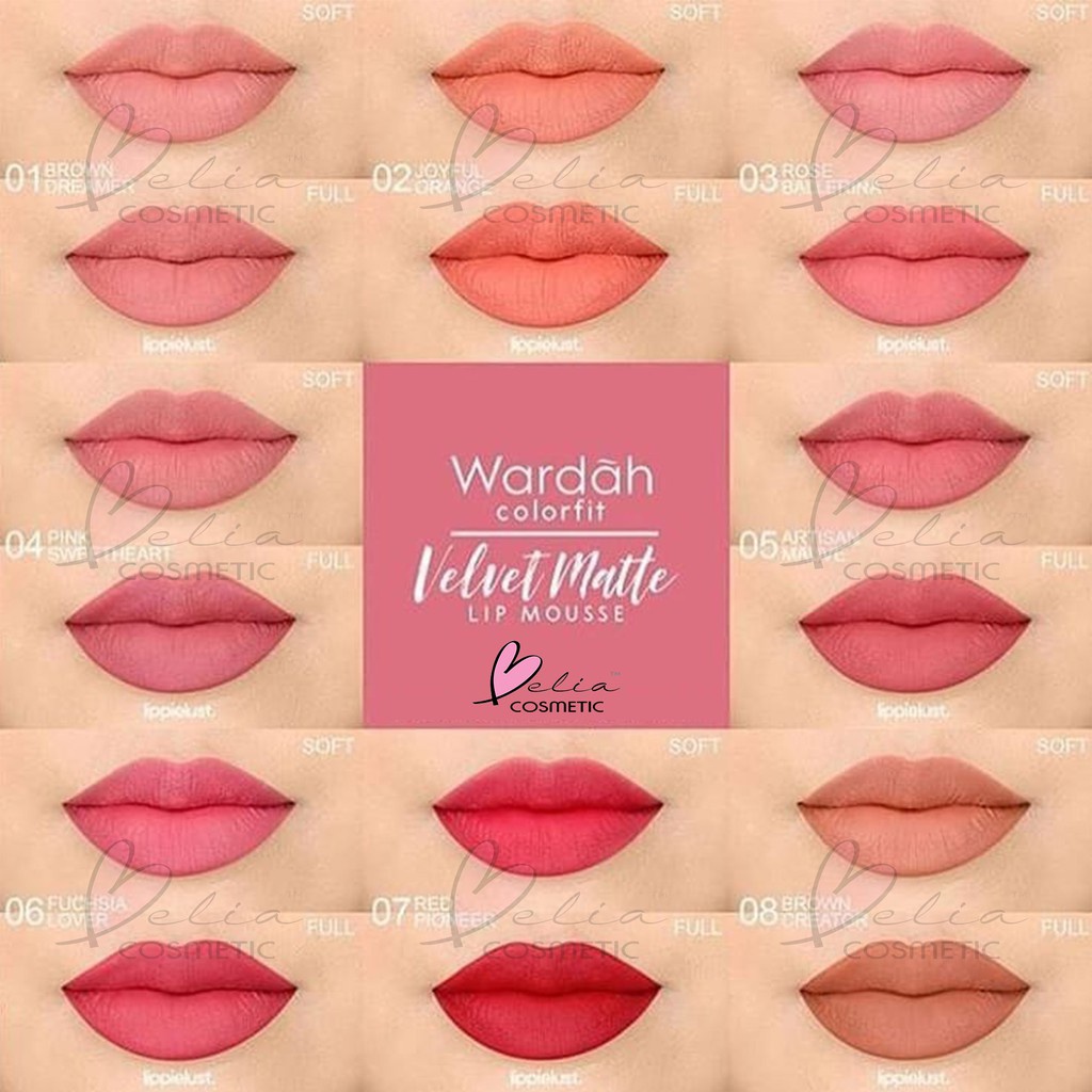 ❤ BELIA ❤ WARDAH COLORFIT Lip Series | Velvet Lip Mousse | Fresh Lip Ink | Ultralight Matte Lipstick | Last All Day Lip Paint | Lip Cream (✔BPOM)