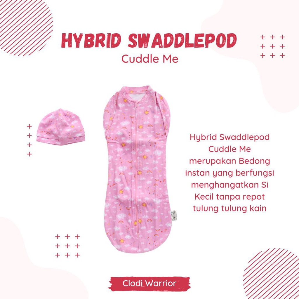 CUDDLE ME Hybrid Swadllepod Bedong bayi instan resleting praktis bahan katun nyaman