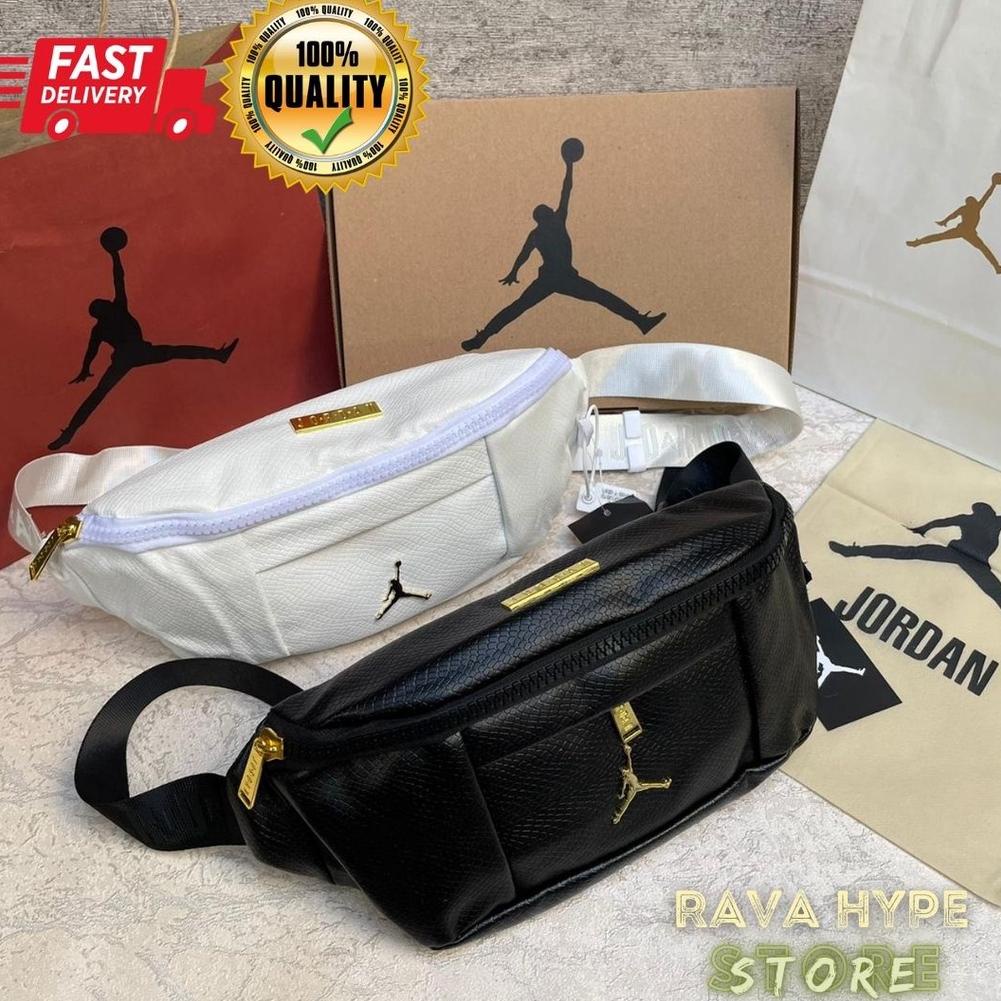 8.8 STOK READY Air Jordan Waistbag Regal Gold FULLSET / Tas Jordan Tas Selempang Tas Pria Tas Wanita