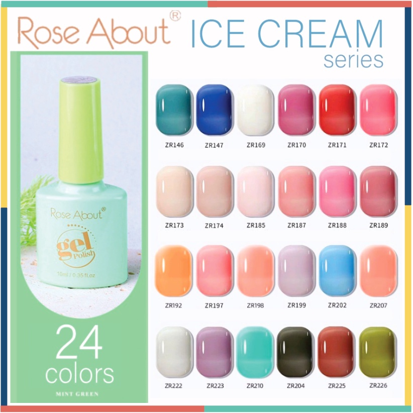 (146-226) ROSE ABOUT Kutek Naked Ice Cream UV Premium Gel Halal Cat Kuku Polish 7.3 ml KU045