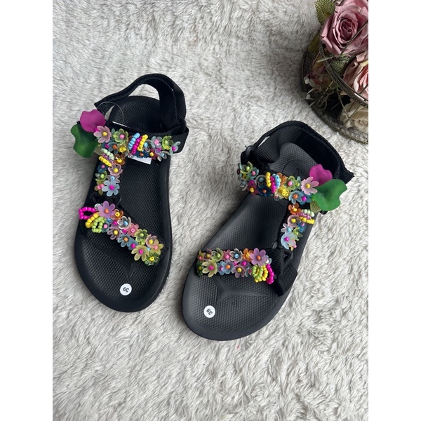 Floral Sandal Type B (FREE CUSTOM) / Beads Sandal / Sandal Manik / Sandal Lucu / Sandal Custom