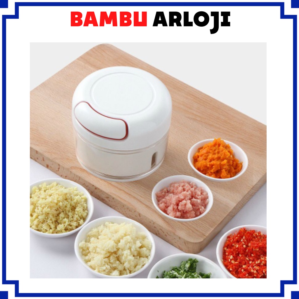 BAJ Mini Food Chopper Blender Tarik Tangan Manual Penghalus Bumbu Blender Tarik Tangan Manual / Speedy Chopper / Alat Pemotong Giling Blender Cincang Potong Bawang Sayuran Daging PR105