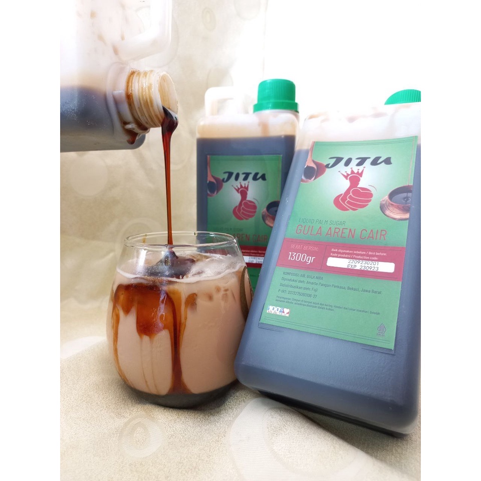 Gula Aren Cair JITU 1,3 Liter/ Gula Aren Asli/ Liquid Palm Sugar SUPER