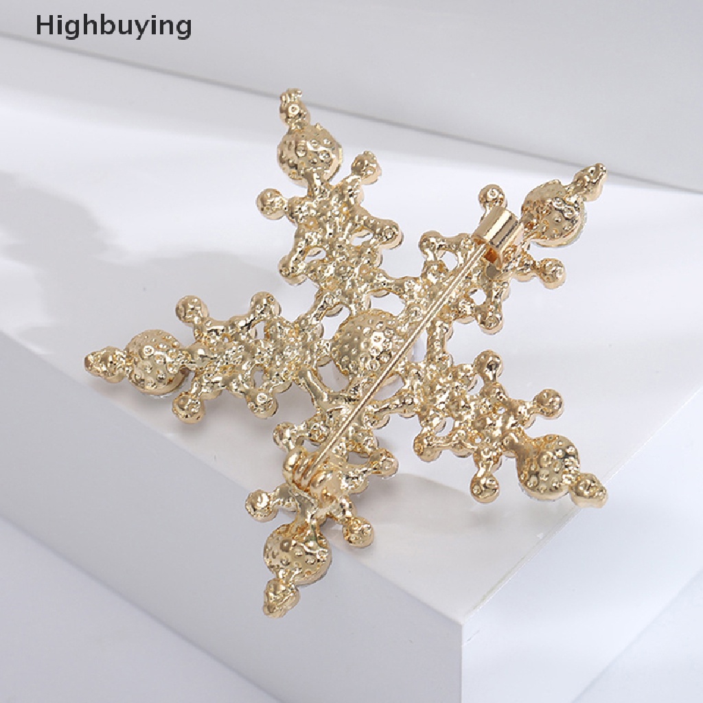 Hbid Bros Snowflake Berlian Imitasi Baru Untuk Wanita Unisex Natal Tahun Baru Pesta Brooch Pin Hadiah Glory