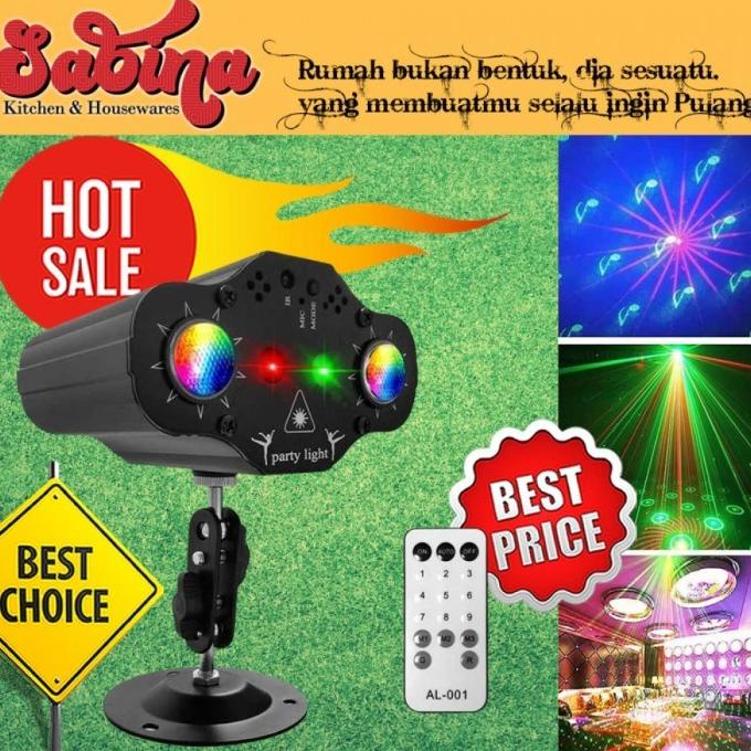 Lampu Proyektor Laser LED Disco DJ Party Lights 72 Pola Sensor Suara