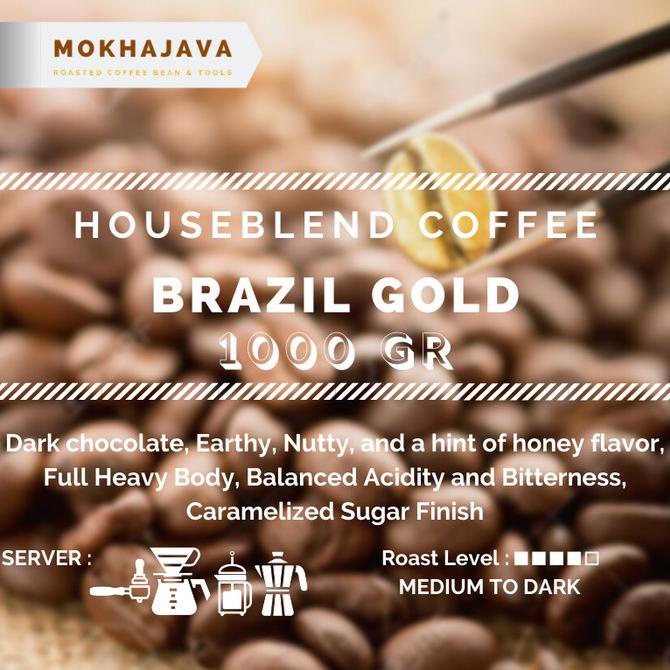 

Brazil Gold Arabica House Blend 1000gr 1kg Coffee Bean Biji Kopi