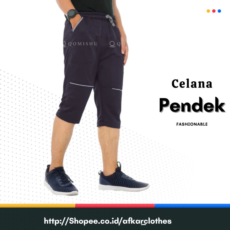 celana pendek pria 3/4 Selutut Short Pants Men Training Sport Olahraga Casual Pria