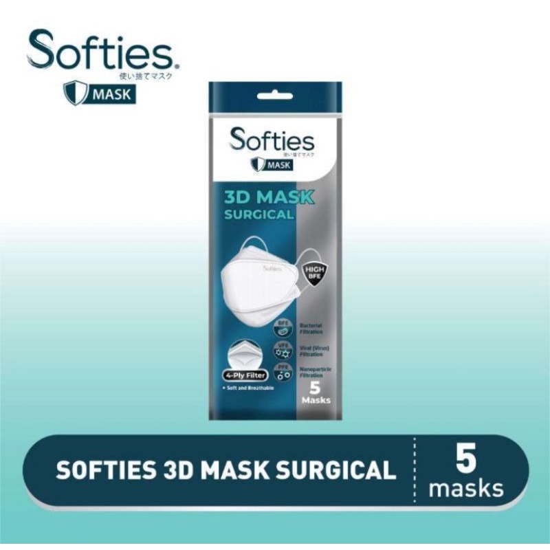 Masker Softies 3D KF94 1 pack isi 5 pcs