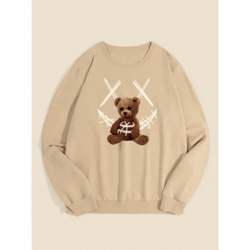 SAD BEAR Sweatshirt Basic II Sweater Crewneck Print DTF II Sz M - XL Anak &amp; Dewasa ( Pria &amp; Wanita )