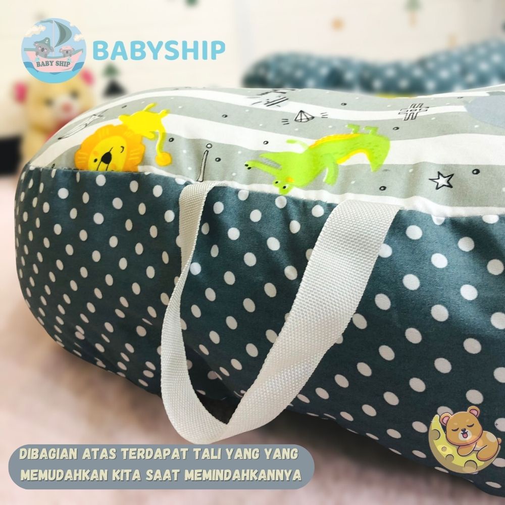 Sofa Bayi Jumbo Multifungsi Dengan Gesper Pengaman Free Bantal Peyang dan Tas Mika [ Merk BabyShip ] / Kasur Bayi / Bantal Bayi