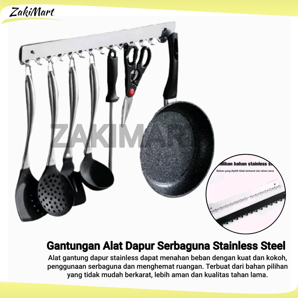 Gantungan Alat Dapur Serbaguna Stainless Steel - Hanger Kitchen