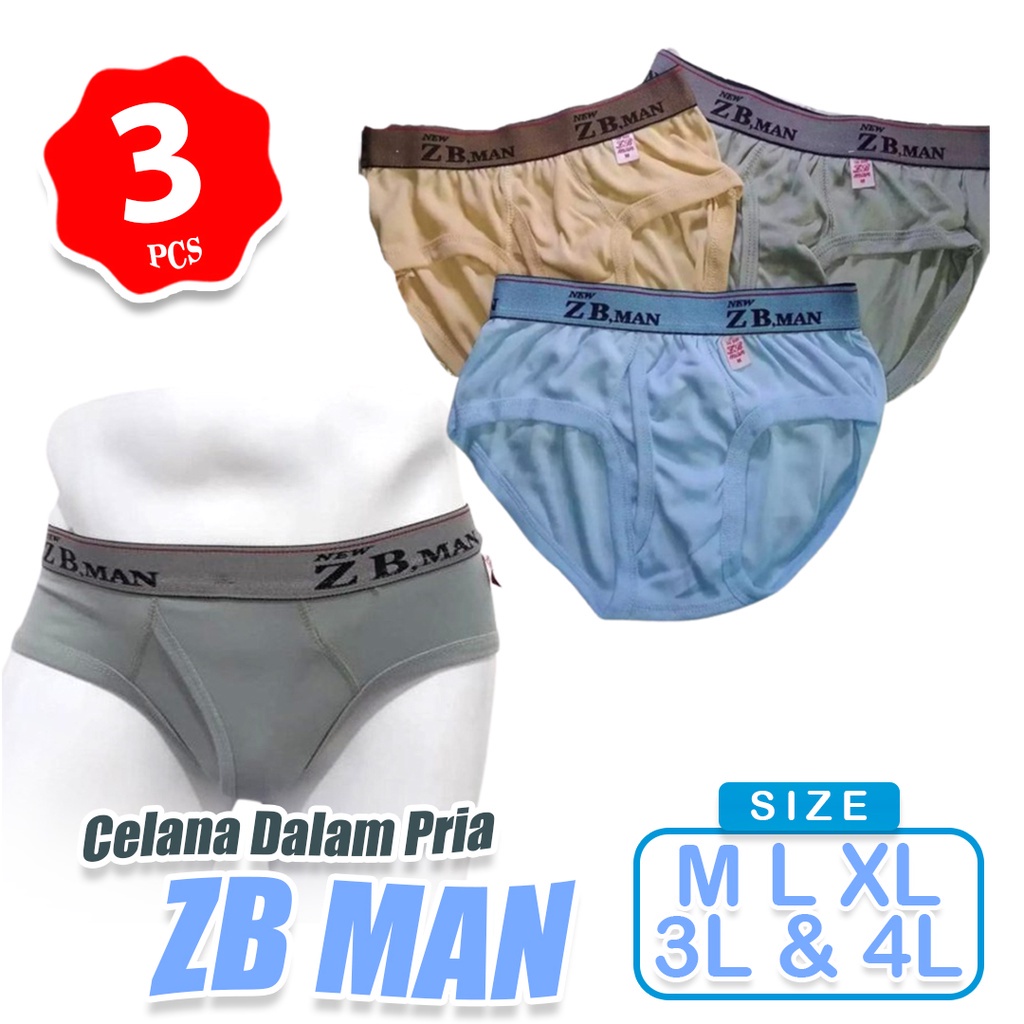 3 Pcs Celana Dalam Pria ZB Man Karet Boxer &amp; Kerut | CD Zbman Cd Pria Dewasa | Sempak Pria | Cd Jumbo | Celana Dalam Dewasa