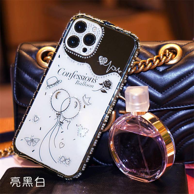 IPHONE Casing Bumper Bahan Metal Shockproof Untuk Iphone14 13 12 11 Pro Max Plus Case Glitter Berlian Imitasi Diamond Cover Untuk Iphone12Mini iPhone14Plus Case