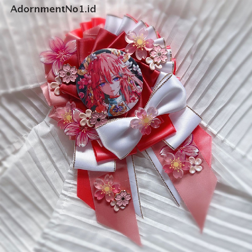 [AdornmentNo1] Desain Retro Dekorasi Aksesoris Lolita Anime Lencana Pin Bros Pita Bowtie Ransel Badge Bag Lolita Lace Aksesoris [ID]