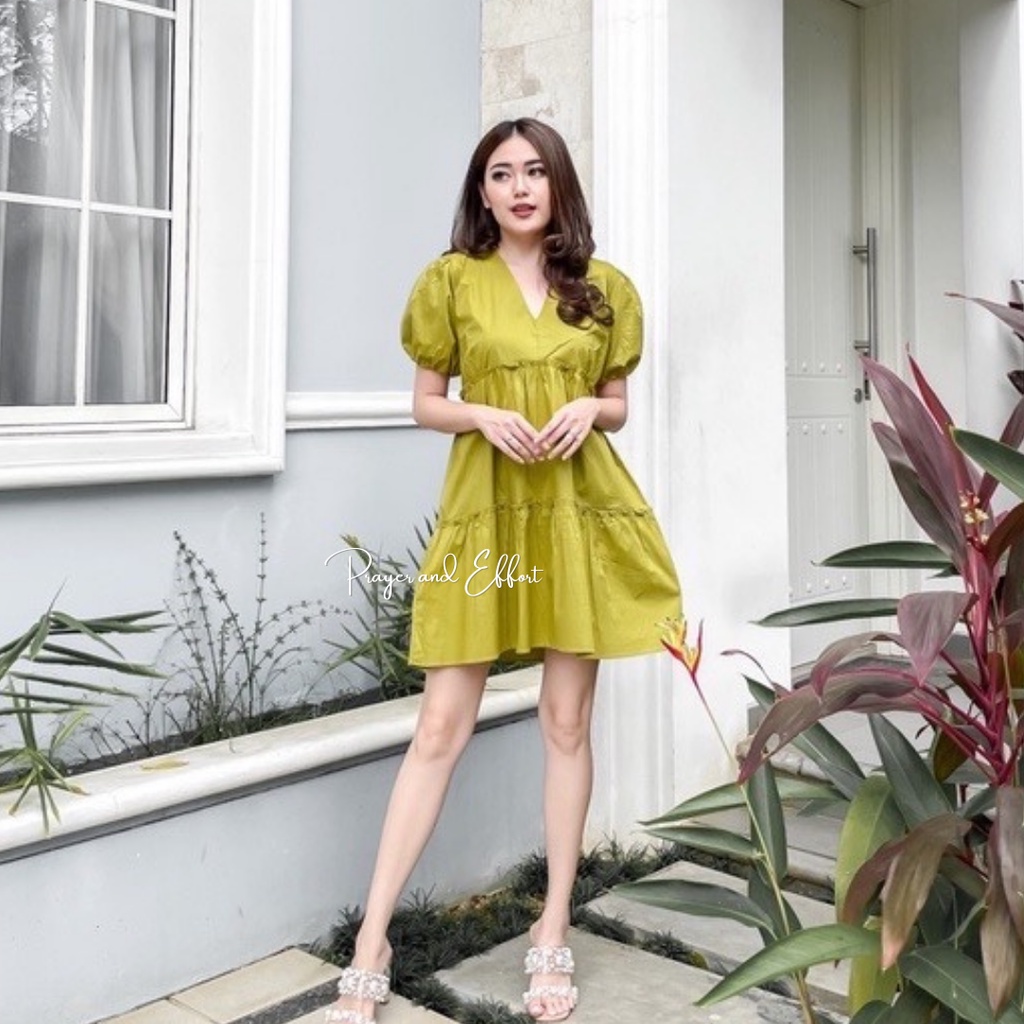 Dress Sabrina Irise Wanita BYTHA korea A Line Bodycon Maxi Casual Natal pesta Party Style Dres Korea