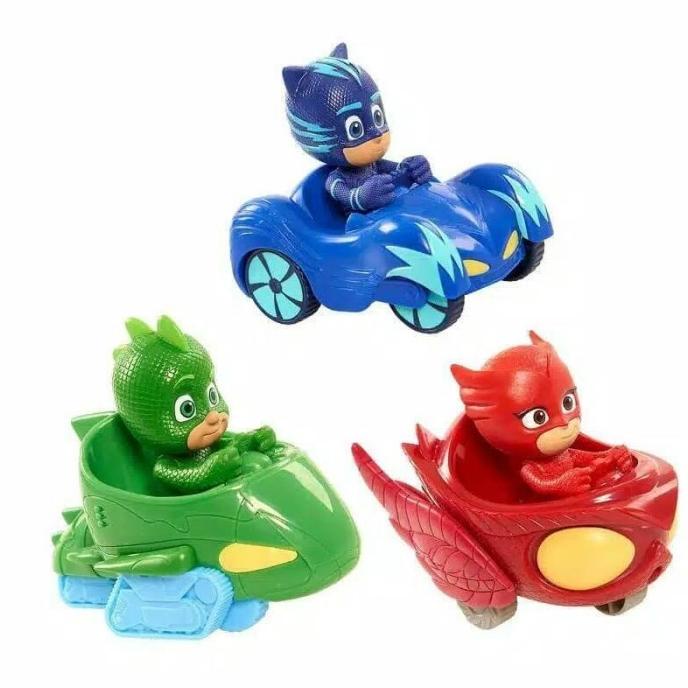 Mainan Pj Masks Mobil Figure Owlette Catboy Gekko Set 3 Pcs