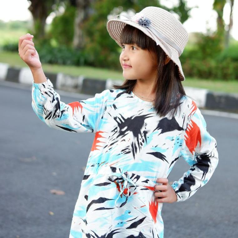 2-10th Setelan Anak Rayon Lengan Panjang Bunga /Set Tiedye Tie dye Anak Cewek /Set Baju Muslim Anak 