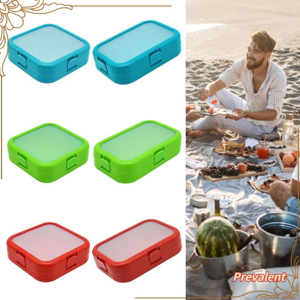 Preva Kotak Makan Anti Bocor Persegi Panjang Grid Untuk Siswa Pekerja Kantor Wadah Makanan