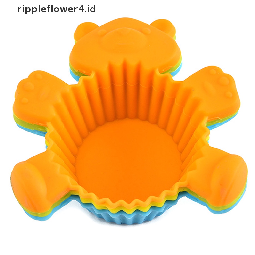 {rippleflower4.id} 1pcs Cetakan Kue Silikon Beruang Kartun Mini Cupcake Baking Mold DIY Kitchen Tools~