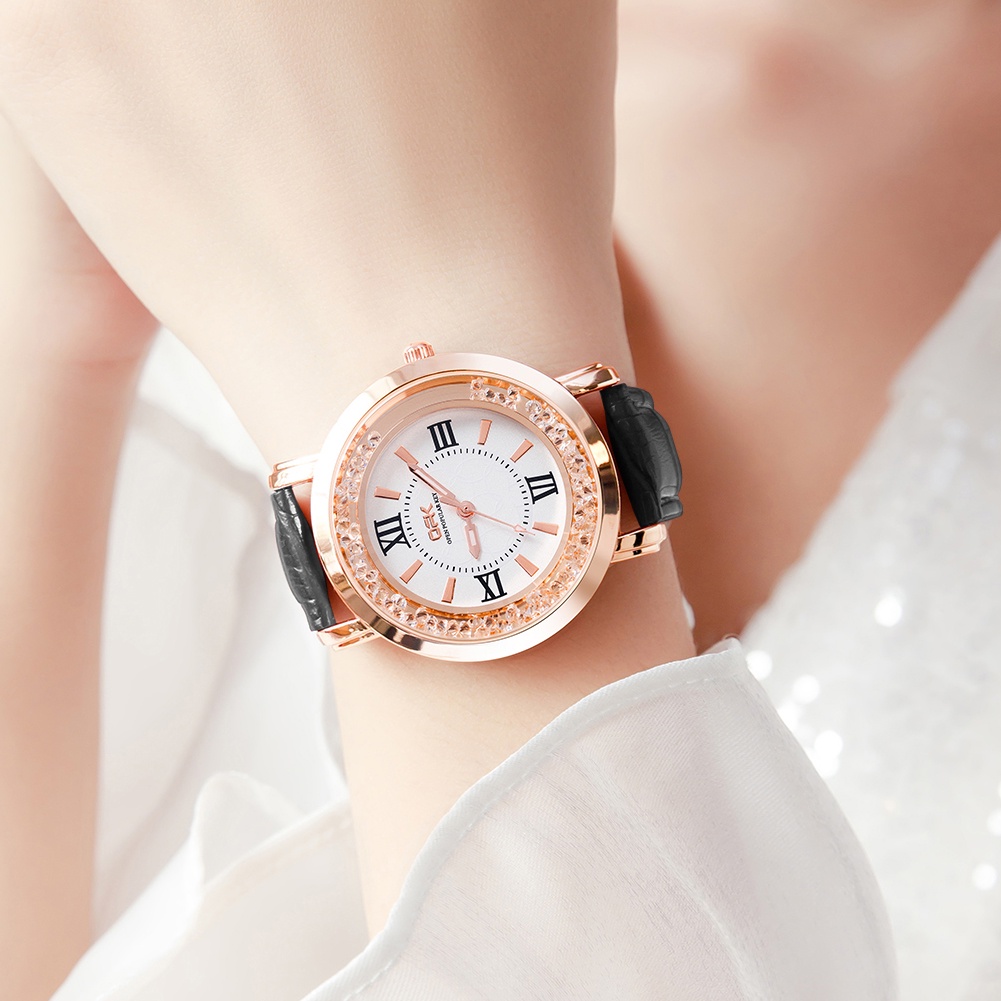 OPK Jam Tangan Wanita Murah Original Anti Air Kecil Kulit Luminous Terbaru Analog Women Watch