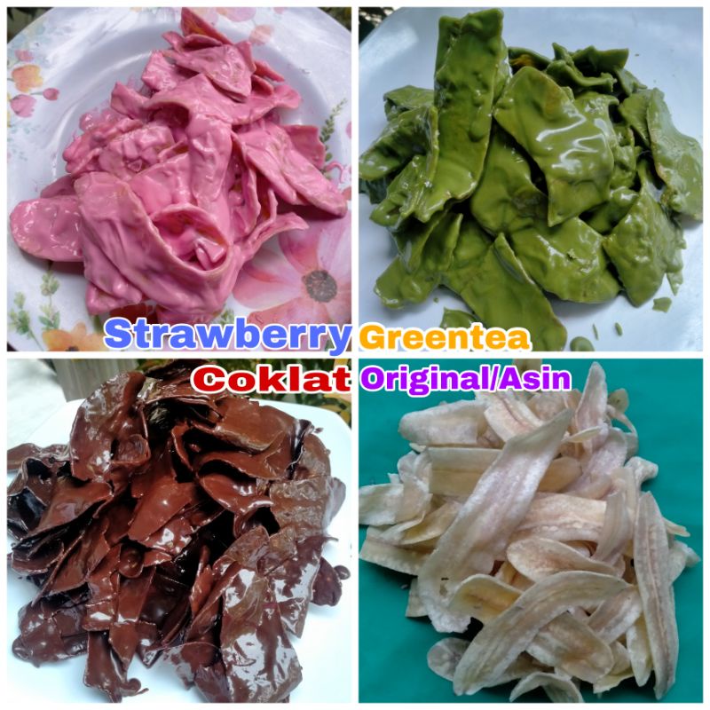 

Keripik Pisang Lumer / Keripik Pisang Coklat / Keripik Pisang Greentea/Keripik Pisang Strawberry/Keripik Pisang Asin