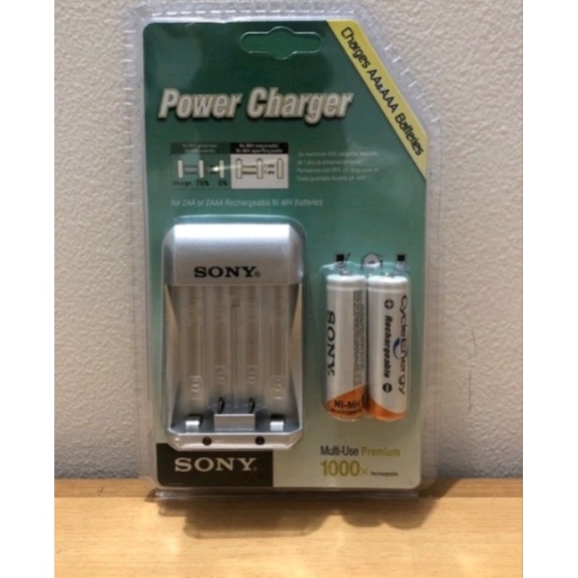 Satu Set Paket Batreai Cas Charger Sony 4600 mAh AA + Charger Sony