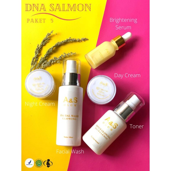 Paket A&S Glow DNA Salmon BPOM Original 100℅ Gratis Pouch